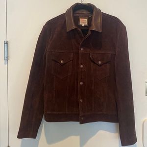 Men’s suede trucker jacket